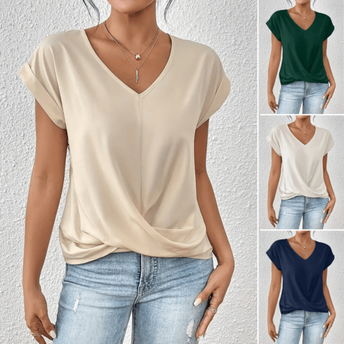 Nora - T-shirt Casual con Scollo a V