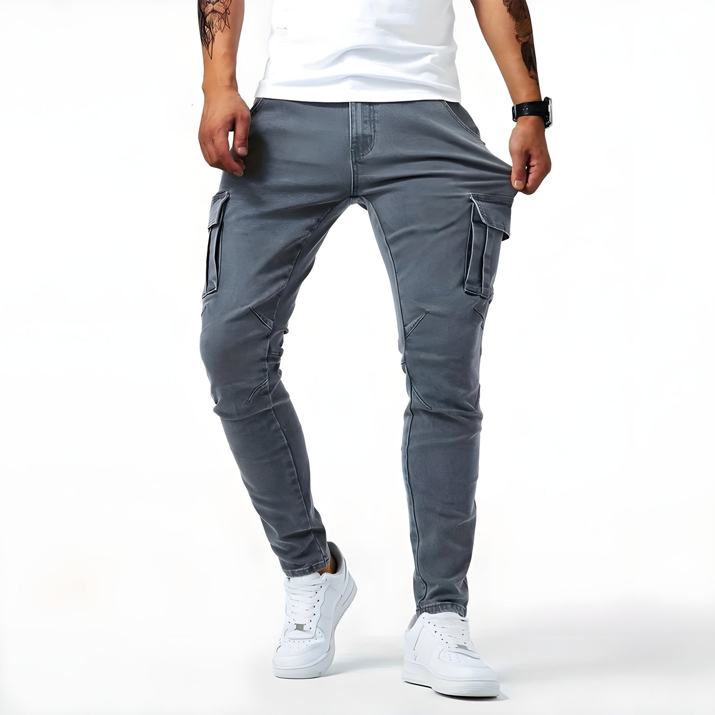 Samuel™ | Pantaloni cargo in denim stretch