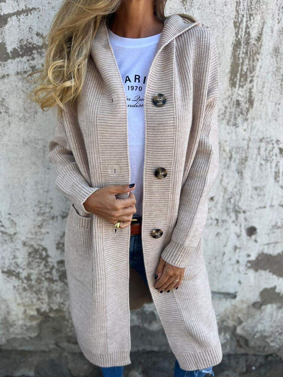 Laura | Elegante cardigan lungo in maglione